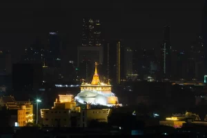 Bangkok skyline temples nuit