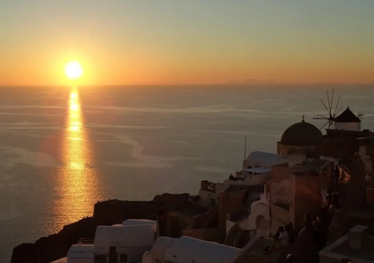 îles grecques coucher soleil Santorin