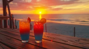 beach bar ile de ré plage cocktails sunset