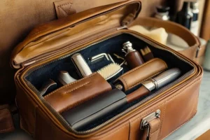 coffret voyage homme trousse toilette cuir