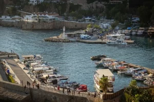Antalya old town harbor sunset Mediterranean