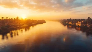 Nile river cruise sunset temples Egypt