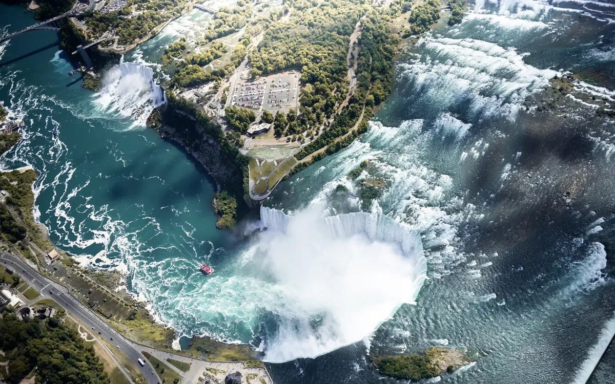 chutes niagara canada vue aerienne carte