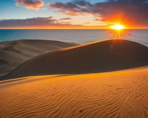 paysage Maroc désert dunes coucher soleil