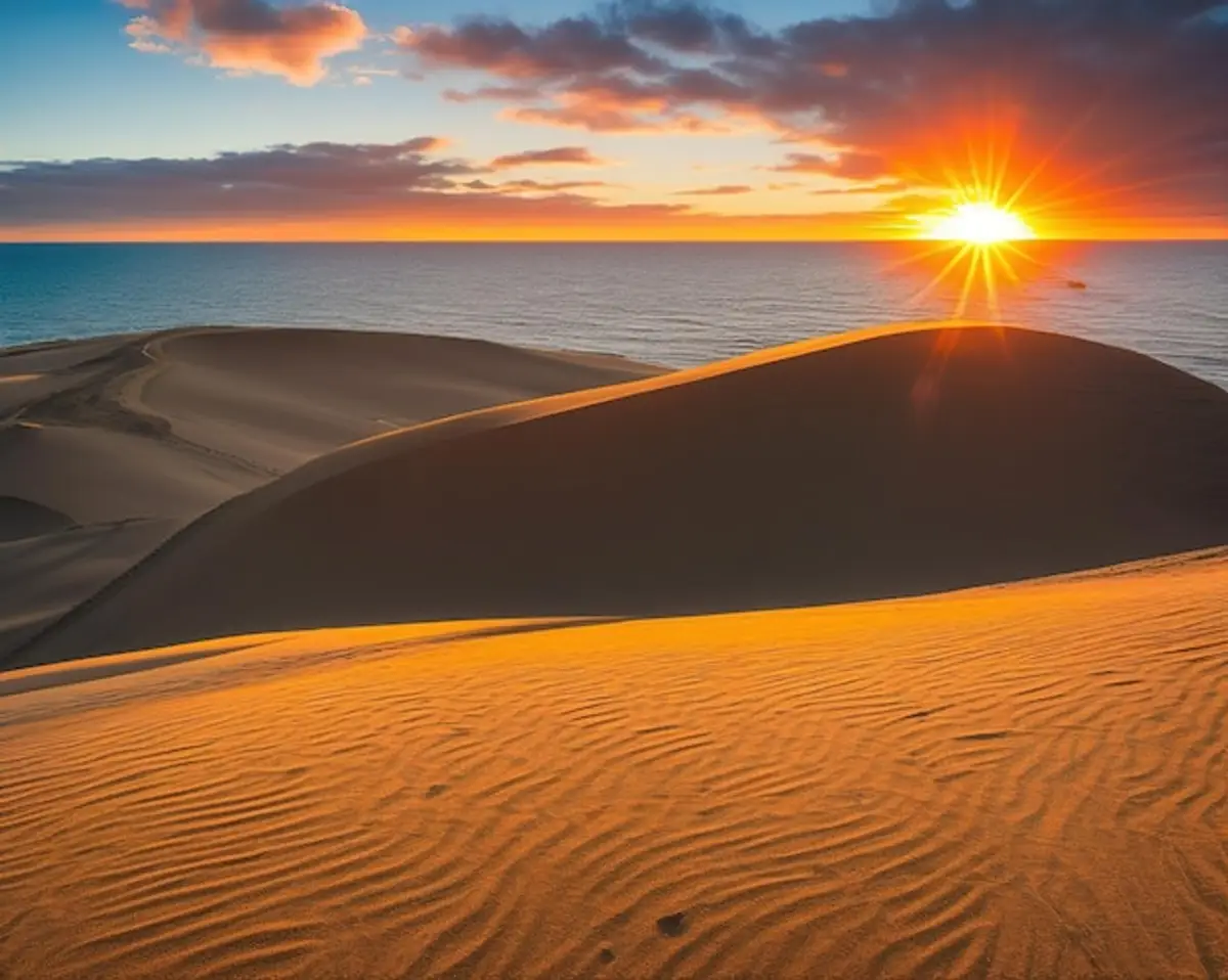 paysage Maroc désert dunes coucher soleil