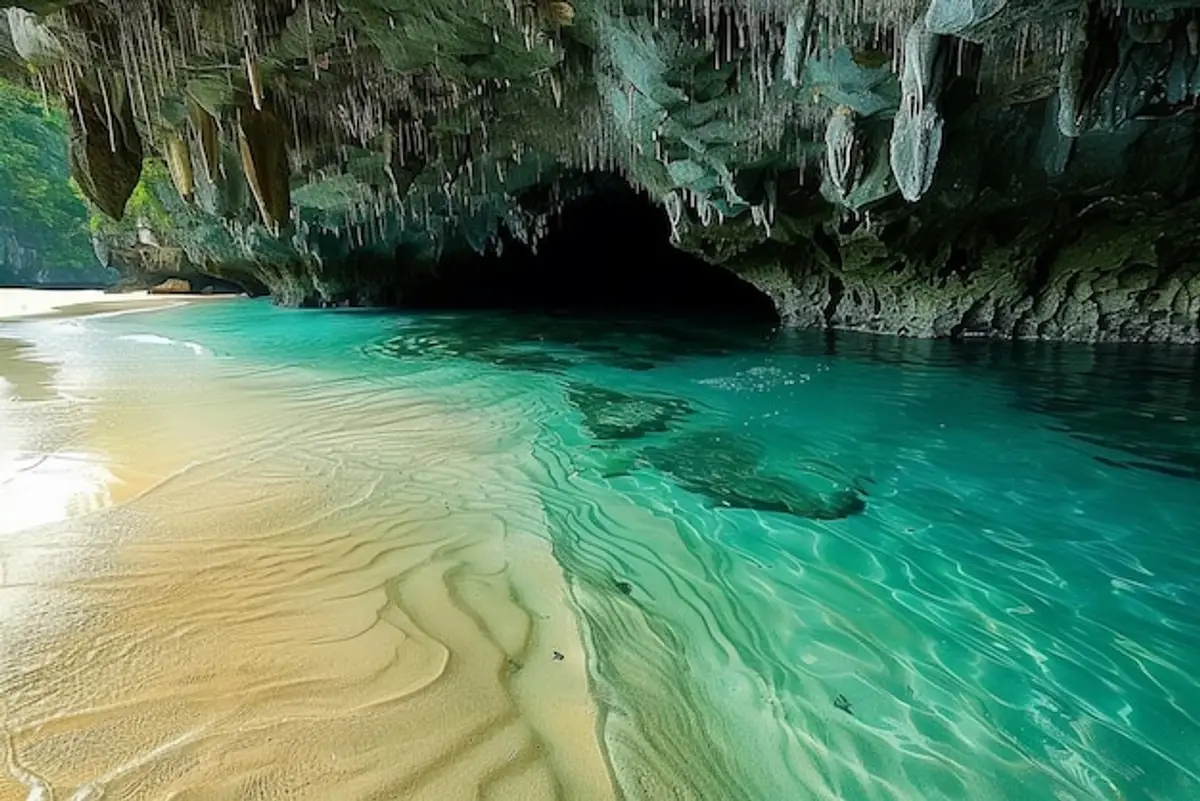 plage turquoise Mexique coucher soleil cenote