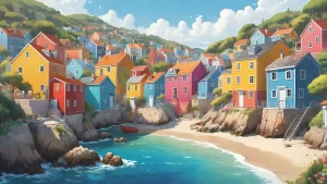 côte italienne village coloré plage