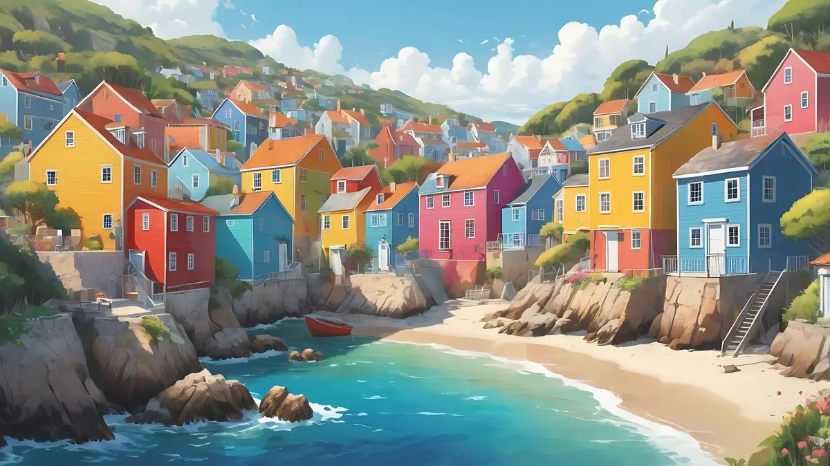côte italienne village coloré plage