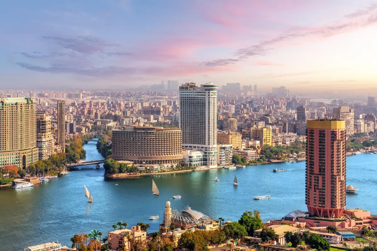 Cairo skyline sunset